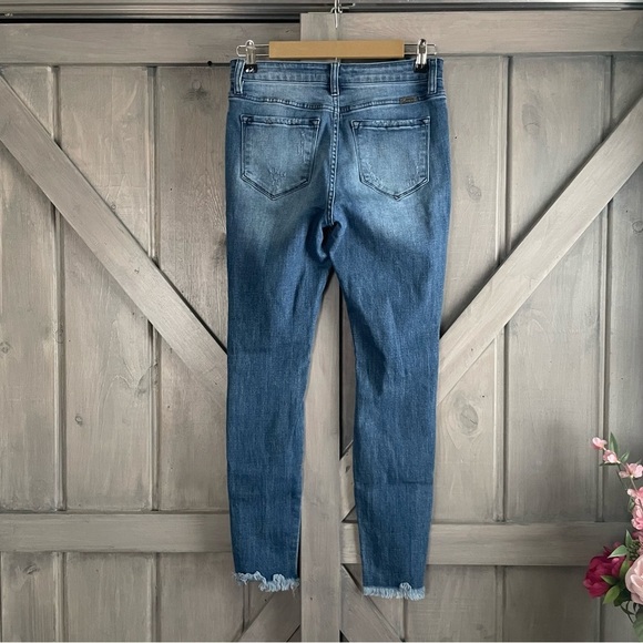 KANCAN - WOMEN'S HIGH RISE BUTTON‎ FLY DISTRESSED SUPER SKINNY JEANS size 7 - Picture 6 of 8
